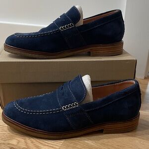 Clarks Navy Blue Suede Loafers